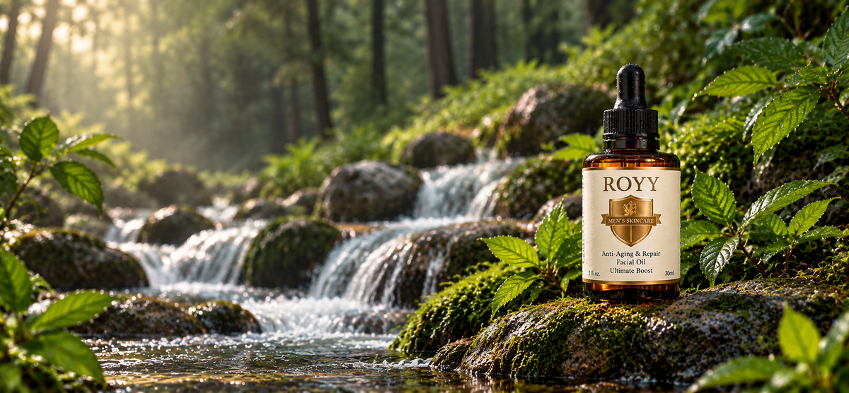 ROYY skincare surrounded by nature